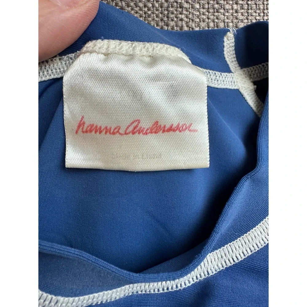 Hanna Andersson Boys Blue Nautical Whale Sailboat Rash Guard Swim Shirt 8303K